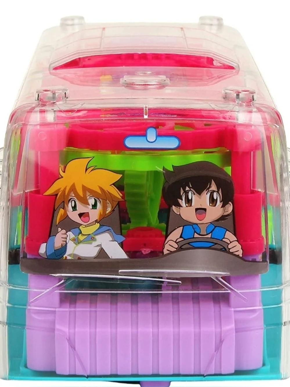 Transparent 3D Bus Toy Mechanical Bus Sound and Light Toy for 2-5 Years Kids - Picture 3 of 8